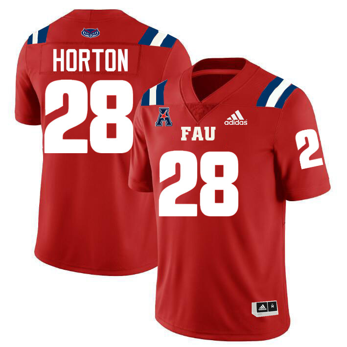 #28 Zyere Horton FAU Jersey,Florida Atlantic Owls Football Jersey,Uniforms,Gears-Red